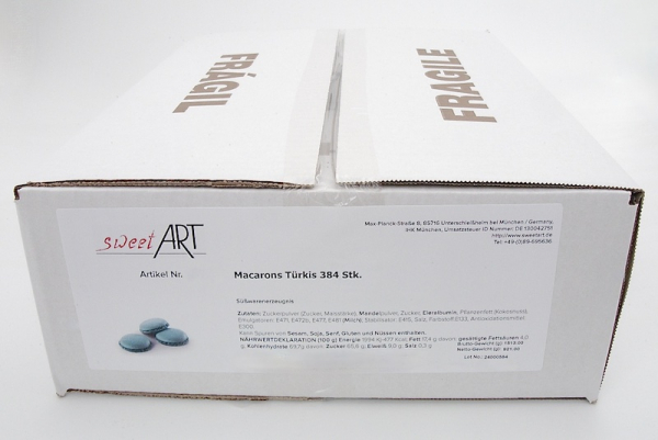 Macaron half shell türkis/blau - box at sweetART-01